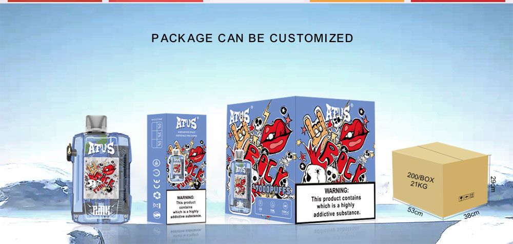 DE012 Florida FL USA 7000 Puffs Disposable Vape with Full screen rechargeable and adjustable airflow ATVS Vape
