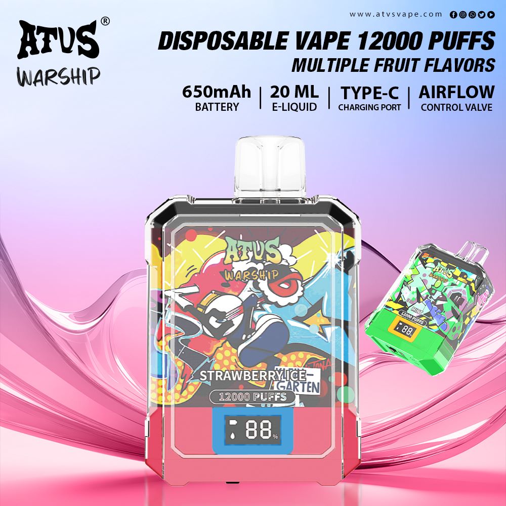 12000 Puffs Disposable Vapes with LED display screen and adjustable airflow Custom OEM ODM 12000 Puff LED Screen Disposable Vape Pen Dual Taste ATVS Master Case Wholesale vape