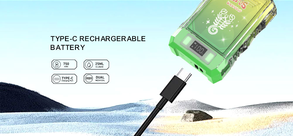 DE015 Florida FL USA 18000 Puffs Disposable Vape with LED display screen and adjustable airflow rechargeable ATVS Vape