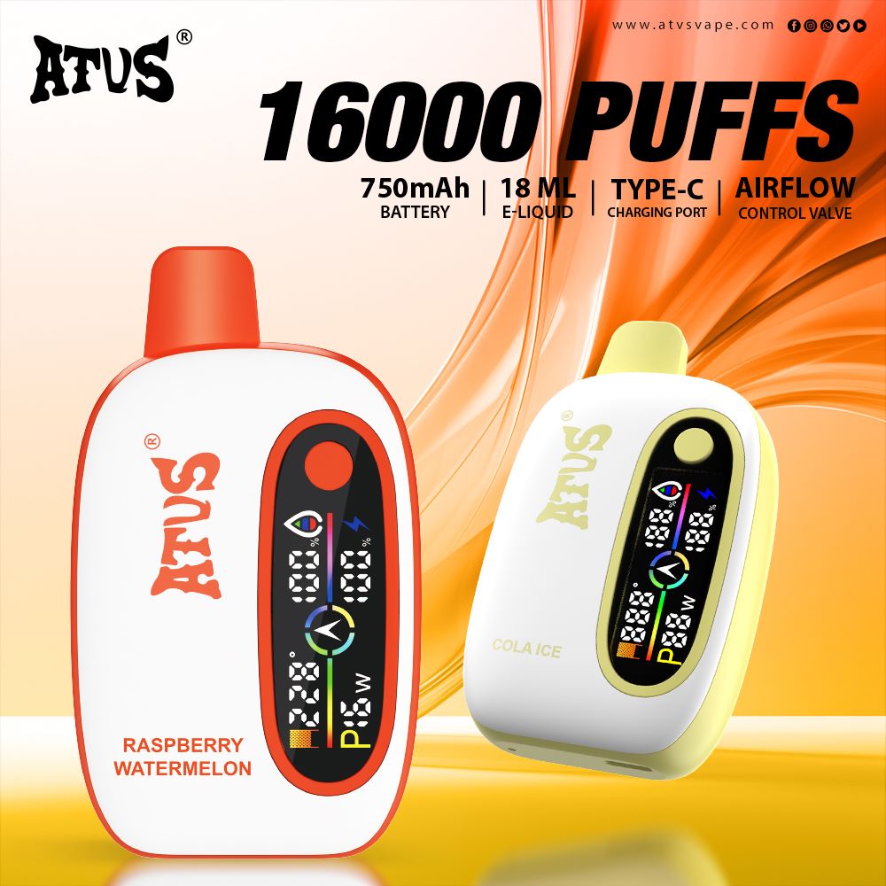 16000 Puffs Disposable Vape with LED display screen and adjustable airflow rechargeable EU Stock 16K ATVS Geek Bar Puff Digital Screen Rechargeable vape