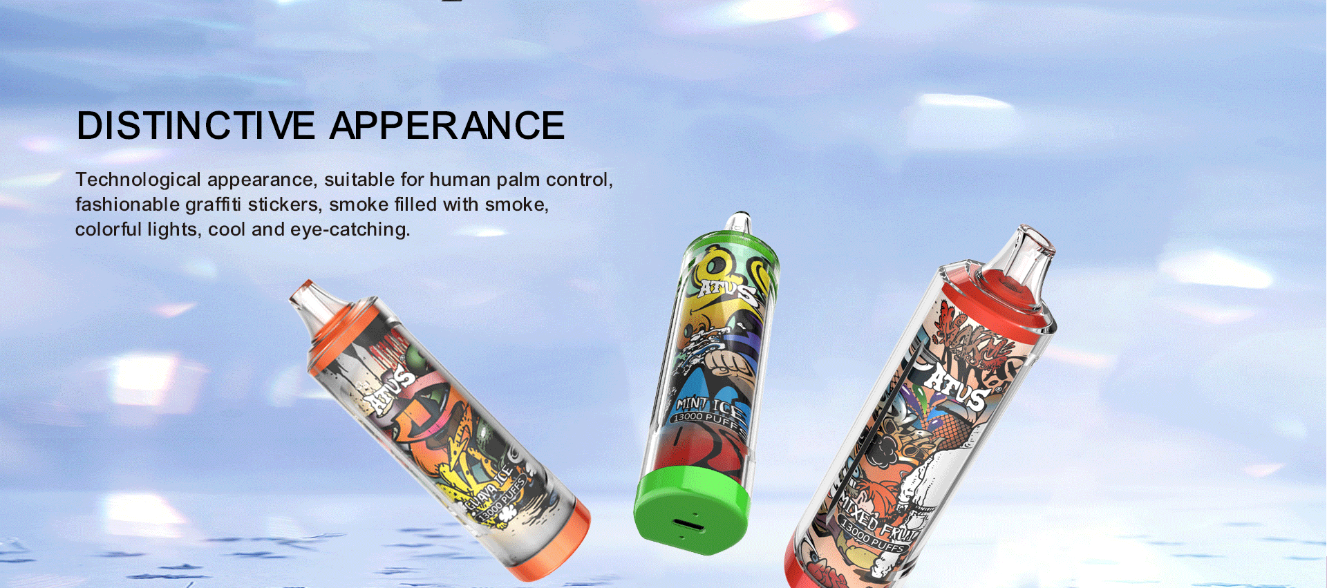 DE018 Florida FL USA 13000 Puffs Disposable Vape with rechargeable ATVS Vape