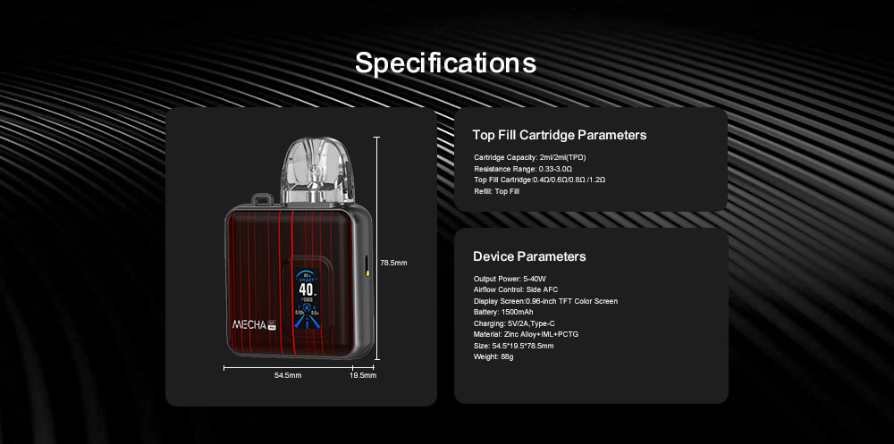 DE019 Florida FL USA Refillable Pod Kit System Device ATVS Vape