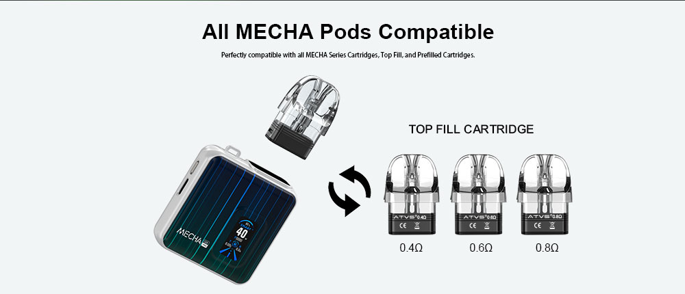DE019 Florida FL USA Refillable Pod Kit System Device ATVS Vape