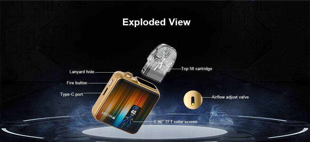 DE019 Florida FL USA Refillable Pod Kit System Device ATVS Vape