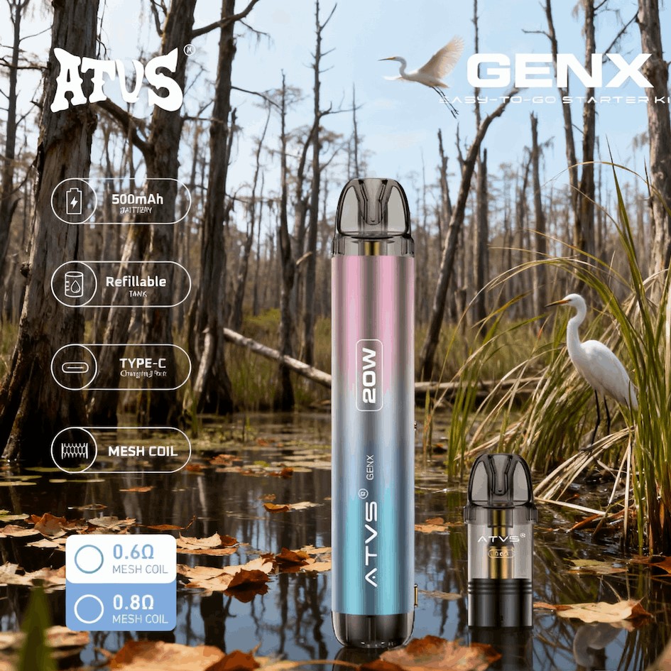 DE020 Florida FL USA Refillable Pod Kit System Device with Adjustable Airflow MTL RDL ATVS Vape