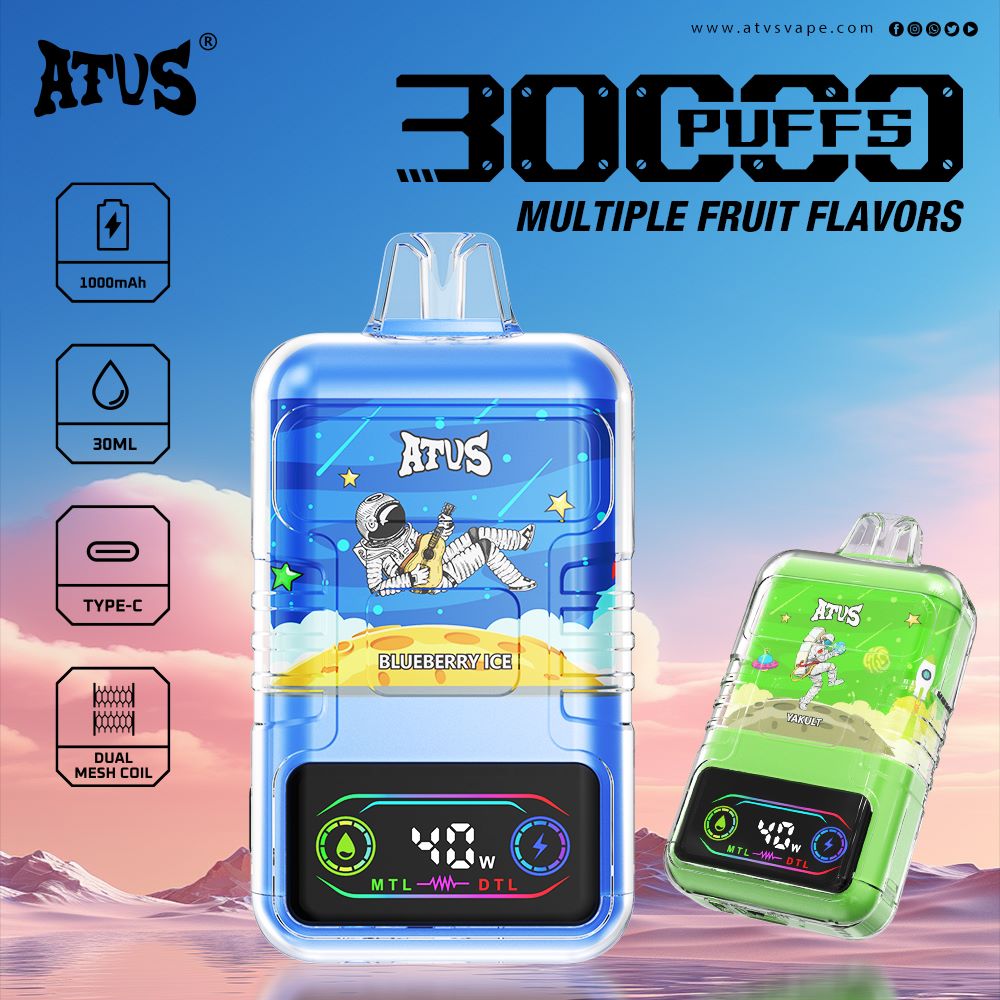 30000 Puffs Disposable Vape with LED display screen and adjustable airflow MTL DTL Hot sale ATVS ATUS High Performance 30K Puffs 30ml Disposable Vape Type C Charging Design warehouse vape
