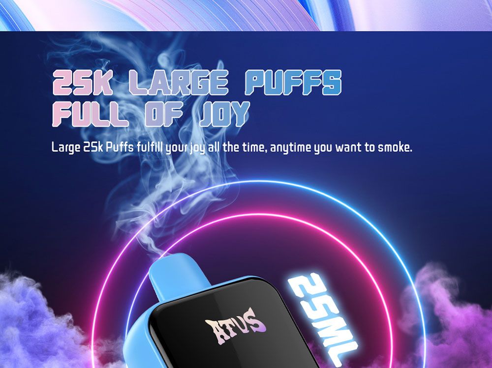 DE022 Florida FL USA 25000 Puffs Disposable Vape with Full screen rechargeable and adjustable airflow ATVS Vape