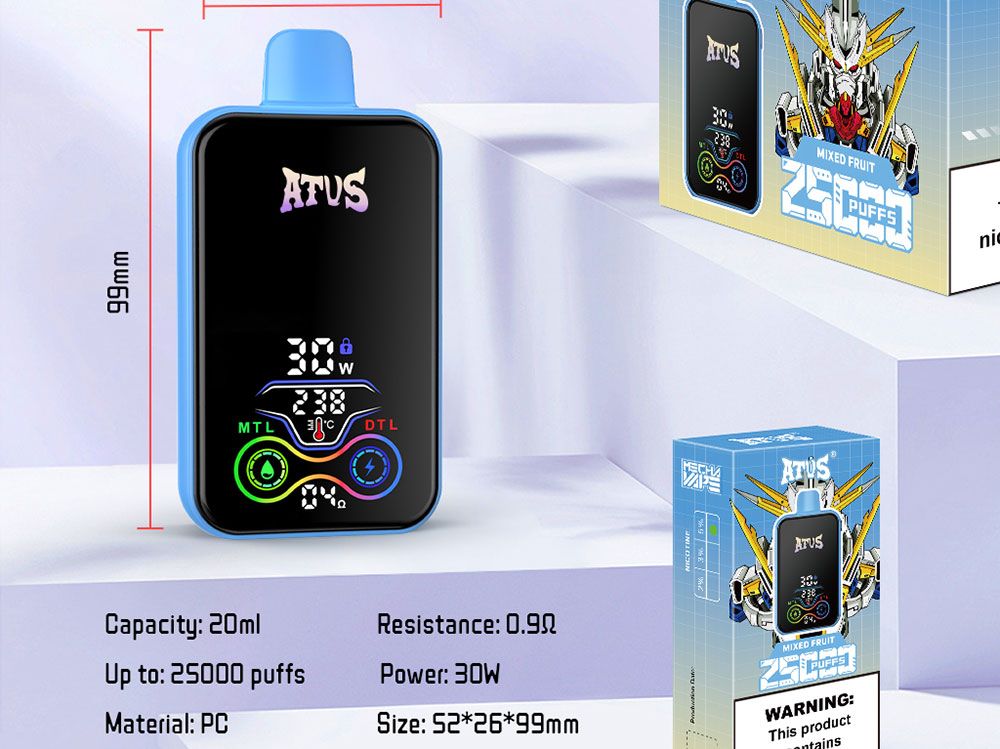 DE022 Florida FL USA 25000 Puffs Disposable Vape with Full screen rechargeable and adjustable airflow ATVS Vape