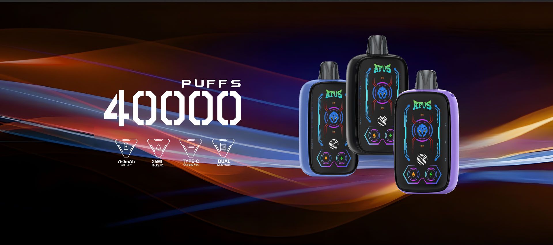 DE023 Florida FL USA 40000 Puffs Disposable Vape with Full screen rechargeable and adjustable airflow ATVS Vape