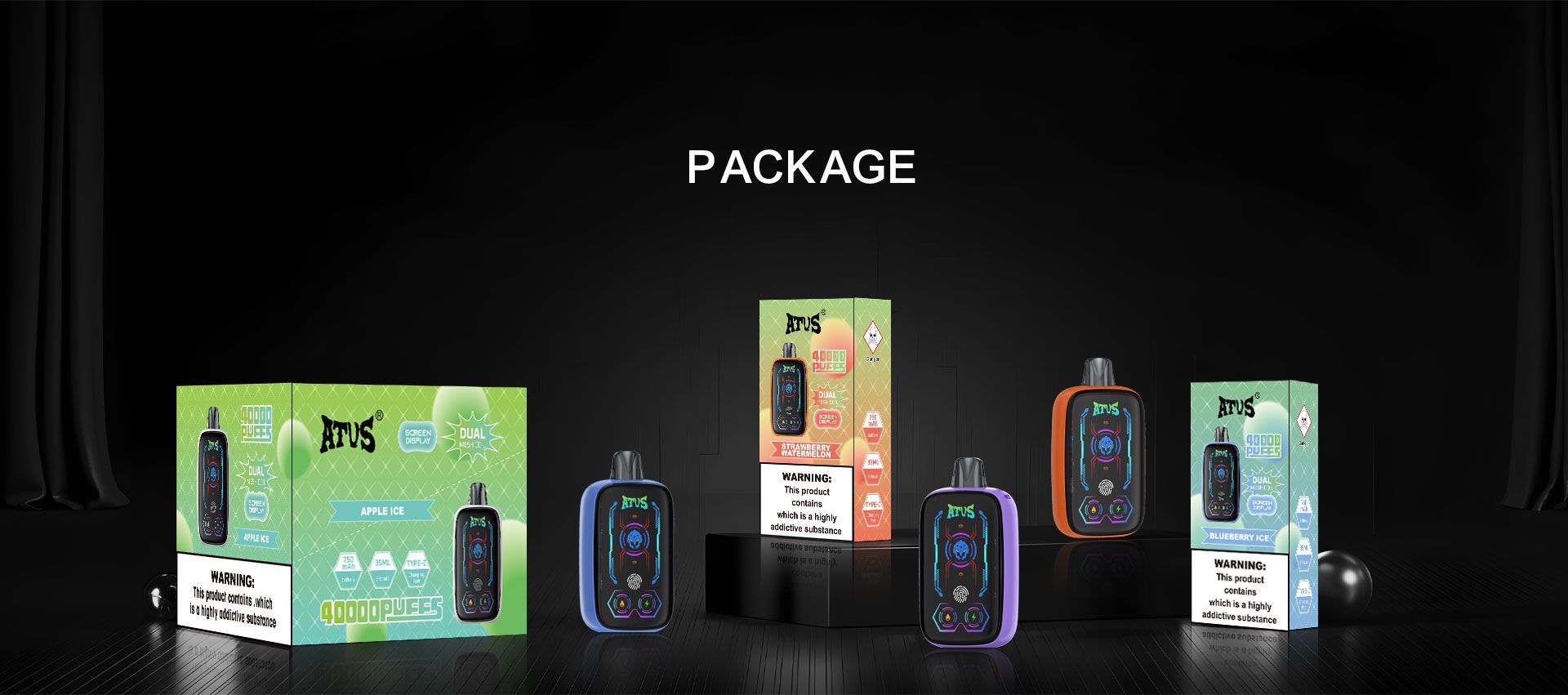 DE023 Florida FL USA 40000 Puffs Disposable Vape with Full screen rechargeable and adjustable airflow ATVS Vape