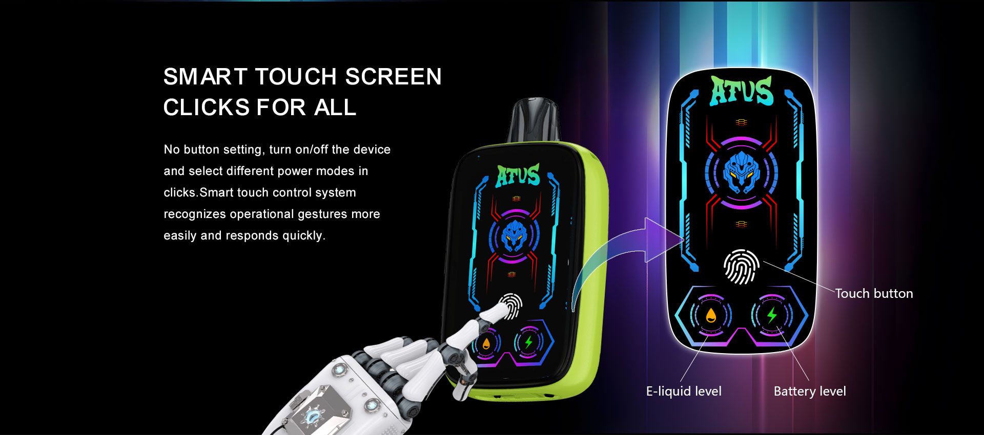 DE023 Florida FL USA 40000 Puffs Disposable Vape with Full screen rechargeable and adjustable airflow ATVS Vape