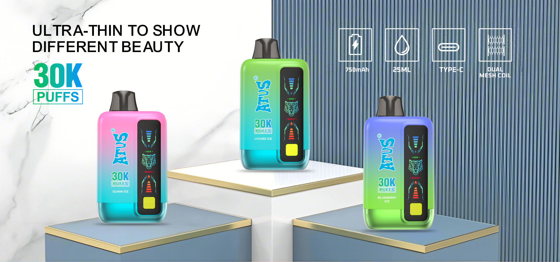 DE026 Florida FL USA 30000 Puffs Disposable Vape with LED display screen and adjustable airflow ATVS Vape