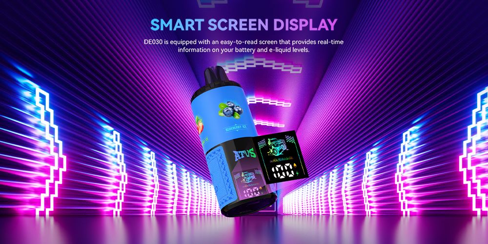 DE030 Florida FL USA 60000 Puffs Disposable Vape with LED Display Screen and Adjustable Airflow Rechargeable ATVS Vape